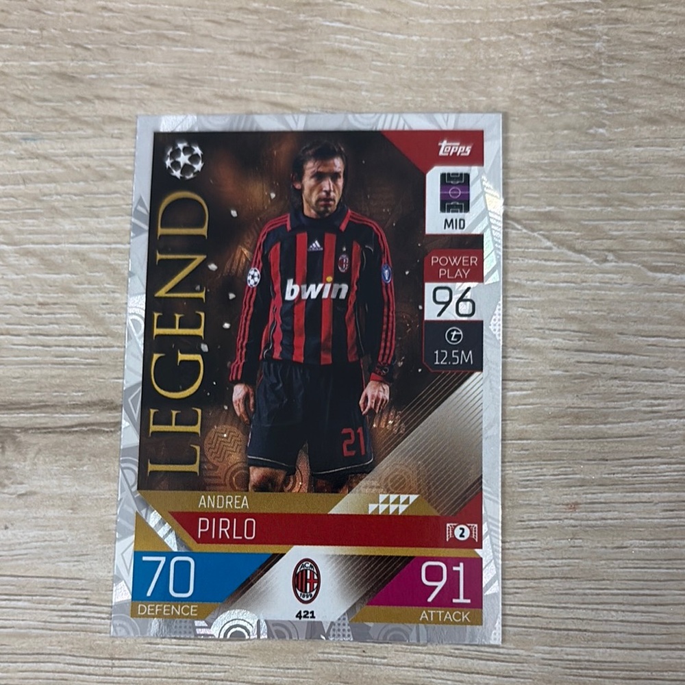 Topps Legend Card. Andrea Pirlo. Soccer Trading Card.